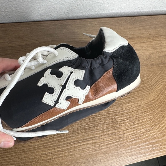 Tory Burch woman’s Sneakers in Black, White, and Brown - Picture 11 of 16
